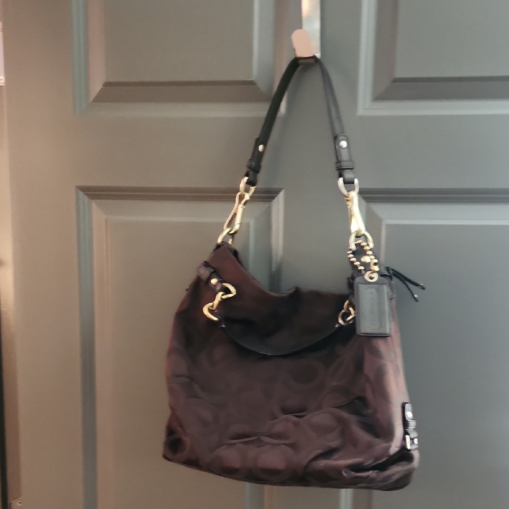 Coach Black and Brown Shoulder Bag
